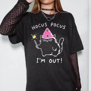 Grumpy Cat Wizard T-shirt Unisex, Hocus Pocus I_m Out Tee, Funny Shirt